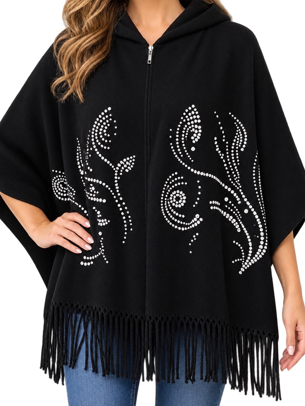 Black Sequined Scarf - Picture 2 of 3